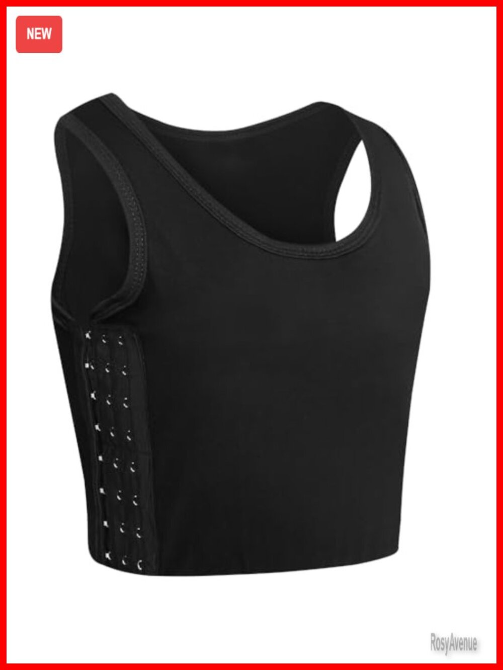 FTM Chest Binder Cotton Mesh Tank Top Hook Eye Adjustable